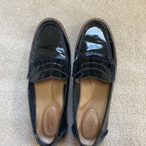 Sperry Black Patent Leather Penny Loafers